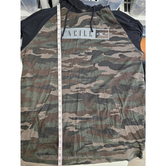 Oneill Mens Fields Hoodie Sweatshirt XXL Green Brown Camo Pullover Standard Fit - Picture 10 of 12